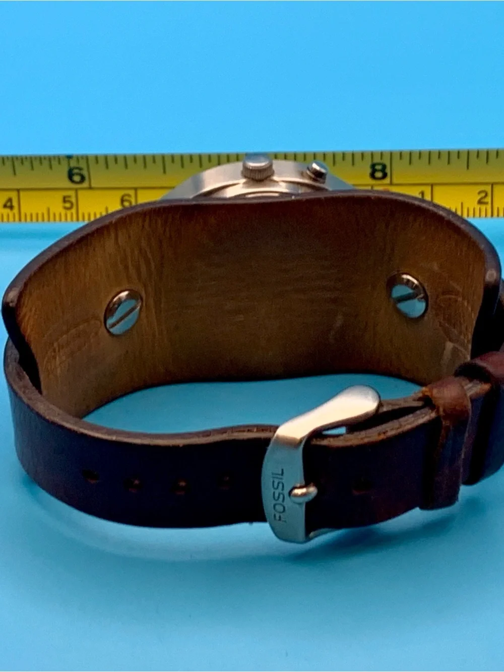 FOSSIL BIG TIC JR-8123 Women’s Vintage Ana-Dig Watch Bund Band Works New Batt